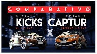 Comparativo Captur Intense 16 CVT  Nissan Kicks SL 16 CVT [upl. by Anert737]