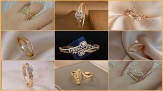 Elegant amp Simple Gold Ring Design Gold Finger Ring Designs Finger Ring Designs for FemaleWomen [upl. by Cirle647]