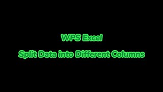 WPS Office Excel Split Data into Different Columns [upl. by Lleruj]