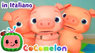 Tre piccoli porcellini  CoComelon Italiano  Canzoni per Bambini [upl. by Fayre261]