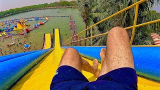 High Thrill Waterslide Launch Ramp at Udon Waterworld Waterpark Thailand [upl. by Jestude]