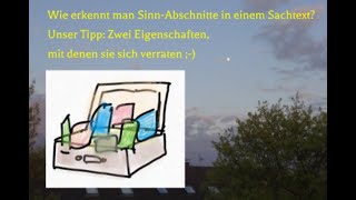 Wie erkennt man SinnAbschnitte in einem Sachtext am Beispiel eines Koffers erklärt [upl. by Ynaiffit530]