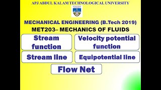 Stream function amp Velocity Potential function  KTU  Mechanical  MET 203 MOF  Module 2  Part 9 [upl. by Winou]