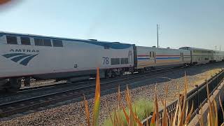 Amtrak California zephyr train 6 Roseville California with a crew person poking there head out [upl. by Fonzie321]