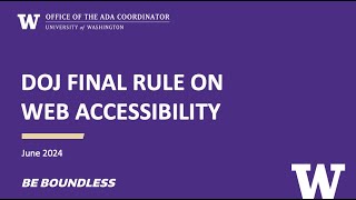 DOJ Final Rule on Web Accessibility [upl. by Alison]