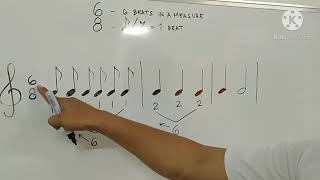 Identify the values of notes and rests in 6 8 time signature [upl. by Ynamreg]