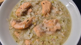 Risoto fingido de salmão e alho francês [upl. by Albertine]