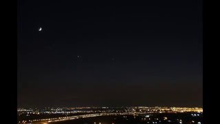 The moon Venus and Jupiter set timelapse [upl. by Tizes]