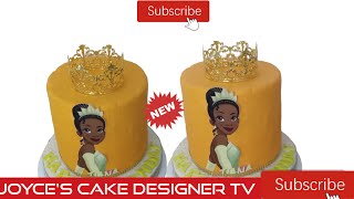 Simple ways to Decorate princess tiana cakeBirthday cake [upl. by Omissam]