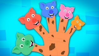 porcos dedo família  canções para crianças  dedo família canção  Pigs Finger Family Rhyme [upl. by Ueih]