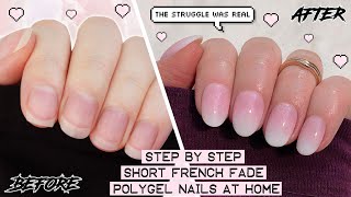 DIY SHORT BABY BOOMER POLYGEL NAILS AT HOME  The Beauty Vault [upl. by Eno556]