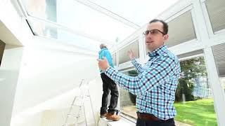 Conservatory Roof Blinds How to measure and fit DIY Honeycomb roof blinds [upl. by Kcirdet]