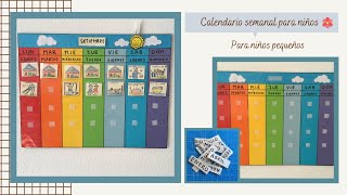 Calendario de rutina para niños  Calendario semanal infantil  Wochenkalender basteln [upl. by Aletta]