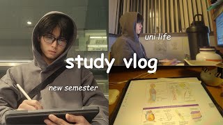 productive study vlog  new uni semester back to school [upl. by Eelarak802]