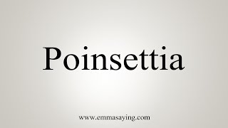 How To Say Poinsettia [upl. by Springer]