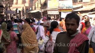 Crowded market in Varanasi [upl. by Oiril975]