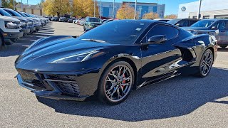 2023 PreOwned Chevrolet Corvette 1LT Black in color Adrenaline Red seats [upl. by Persian]