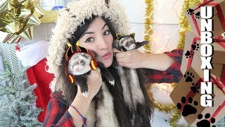 Nature Themed UNBOXING 2017  Opening My Mail With My Ferrets  Festive Unboxing [upl. by Bivins]