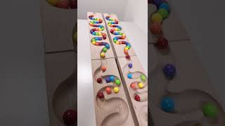 marble Run Race ASMR 160 Wooden Wave Course Colorful Marbles marblerun marblerunrace asmr [upl. by Grant80]