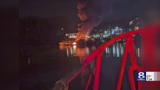 Photos Boat catches fire at Irondequoit Bay [upl. by Wilden]