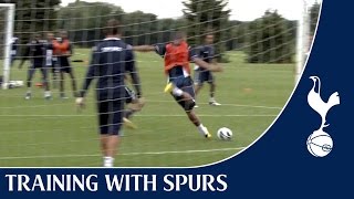 Younes Kaboul scores fantastic goal in training  Training With Spurs [upl. by Sayre]