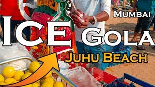 Ice Gola Kala Khatta chuski barf ka gola at Juhu Beach Mumbai  India in 4k ultra HD [upl. by Nyliret]