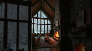 Cozy Winter Hideaway ❄️  Fireplace amp Snowstorm Sounds for Relaxation and Sleep Aid 🔥 [upl. by Hayalat305]