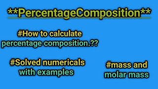 composition in urdu  percentage composition how to calculate percentage compositionformula of [upl. by Beilul]