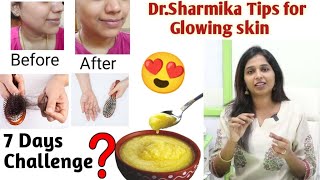 I followed🔥7 Days challenge🔥Trying DrSharmikas Ghee Tips Tamil Indian Skin [upl. by Jew]