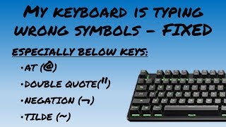 Keyboard symbolsspecial charactersquot not working  Fix [upl. by Lough399]