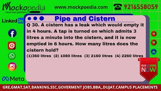 Q30A cistern has a leak which would empty it in 4 hours A tap is turned on which admits 3 litres [upl. by Nels]