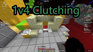 1v4 Clutching In Bedwars [upl. by Akerahs]