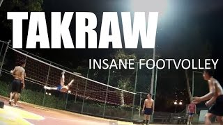 Takraw  Insane Asian Footvolley Game best 10 volleys [upl. by Anerul]