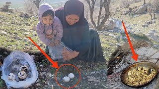 Mother and child travel in search of mushrooms in the mountains [upl. by Aennil]