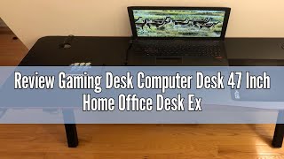 Review Gaming Desk Computer Desk 47 Inch Home Office Desk Extra Large Modern Ergonomic Black PC Carb [upl. by Adrienne]