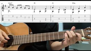 Mia amp Sebastians Theme La La Land  Easy Fingerstyle Guitar Playthrough Tutorial Lesson With Tabs [upl. by Duggan]