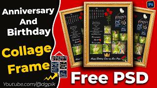 Create Customized Photo Frames for Anniversary and Birthdays  Free PSD Download [upl. by Novick764]