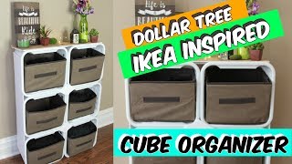 DOLLAR TREE IKEA INSPIRED CUBE ORGANIZER TUTORIAL [upl. by Sset461]