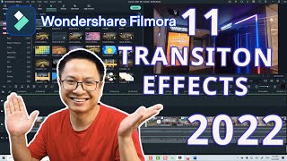 Filmora 11 How to Add and Edit a Transition Effect [upl. by Dranreb]