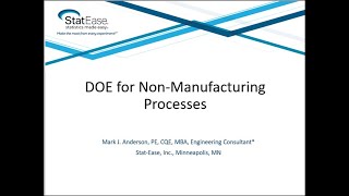 DOE for Non Manufacturing Processes [upl. by Artsa]