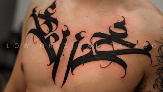 LOWORIGINAL Abstract pattern work on chest  tattoo time lapse [upl. by Michelina]