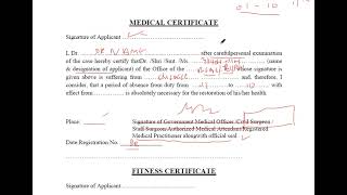 MEDICAL CERTIFICATE amp FITNESS CERTIFICATE FORMAT FOR GOVERNMENT EMPLOYEES [upl. by Valery11]