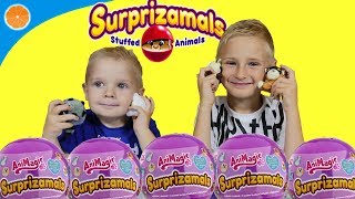 Surprizamals series 5 plush animals toys surprise balls Blue Orange [upl. by Gosnell]