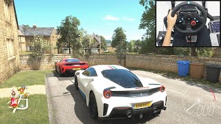 Ferrari 488 Pista  Forza Horizon 4 Online  Logitech g29 gameplay 4K HDR [upl. by Esaj214]