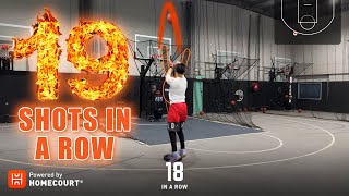 Basketball Automatic 3pointers 19 in a row with HomeCourt Ai App 🏀 🔥 [upl. by Esnofla]