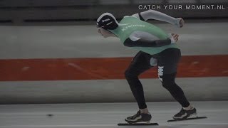 Sven Kramer techniek bocht schaatsen slowmotion speed skating technique [upl. by Franzoni]