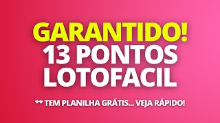 Lotofacil 13 Pontos em QUALQUER resultado PLANILHA GRATIS [upl. by Eirhtug]