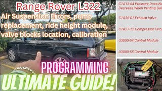 2011 Range Rover Land Rover L322 air suspension problem pump calibration U3000 C1A13 fix GUIDE [upl. by Woll]