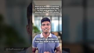 CONSULTSOFTWARELYFIN  Postponing the onboarding  softwarelyf onboarding itjobs2024 telugu [upl. by Annad]