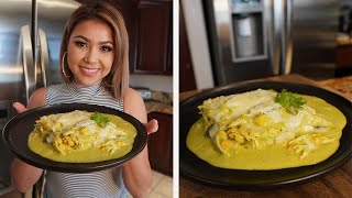 PASTEL AZTECA IN CREAMY POBLANO SAUCE  MEXICAN TORTILLA CASSEROLE [upl. by Valentina]